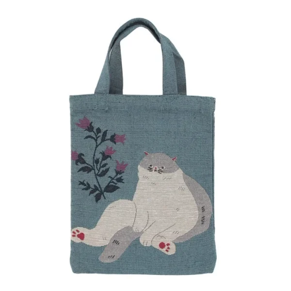 bolsa de mano gato japonés azul