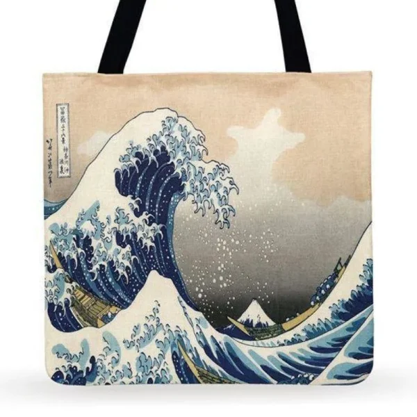 bolsa de mano La gran ola de Kanagawa