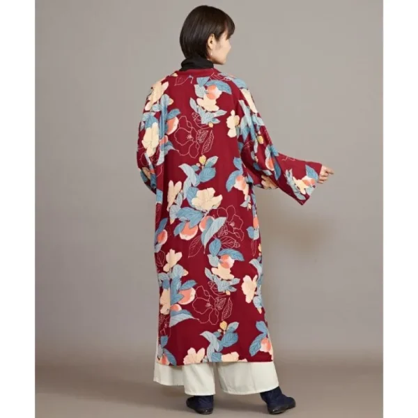 chaqueta tipo kimono floral para mujer