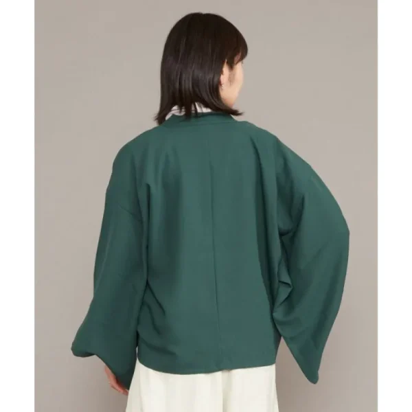 chaqueta tipo kimono verde para mujer