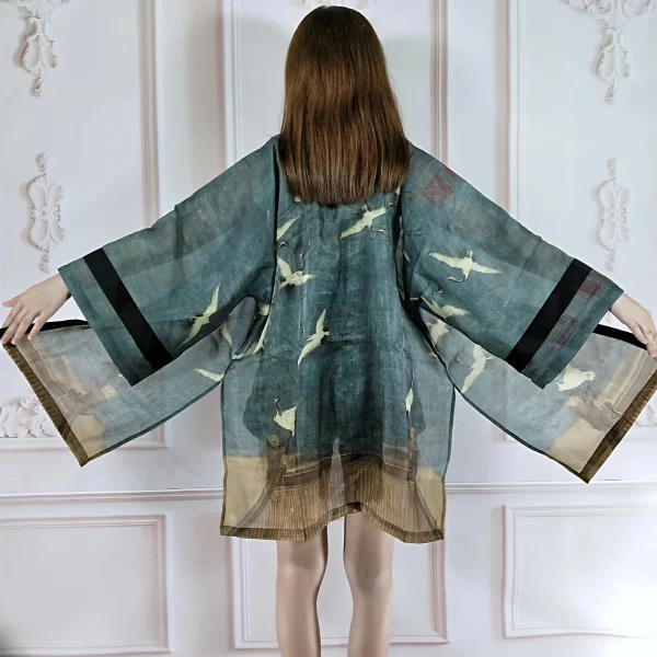 chaqueta tipo kimono japonesa ligera para mujer