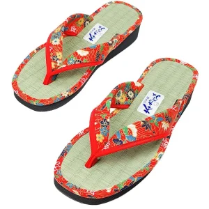 zori japonés rojo